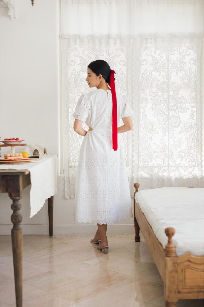 Shelly Dress Eyelet White