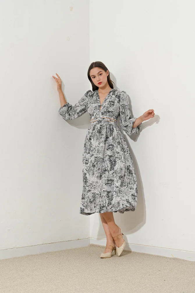 flora midi dress FLORA MIDI DRESS BLACK – Gailbook