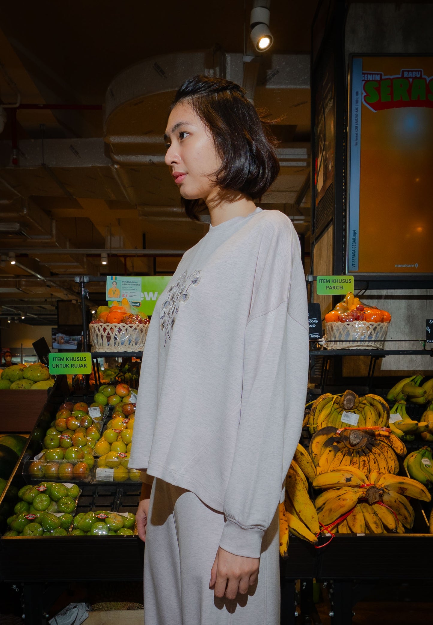NONAETAL HAILEY LOTUS TOP LONG SLEEVE MISTY ROSE