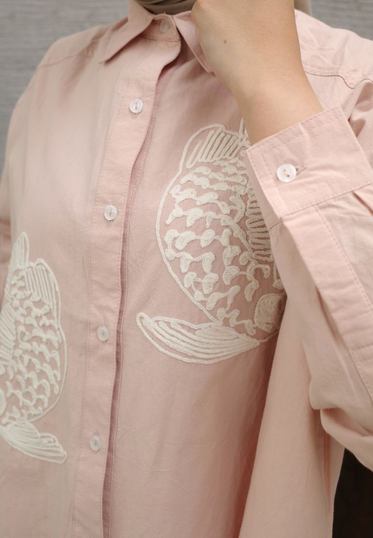 NONAETAL CYRUS ARWANA SHIRT LONG SLEEVE SOFT PINK