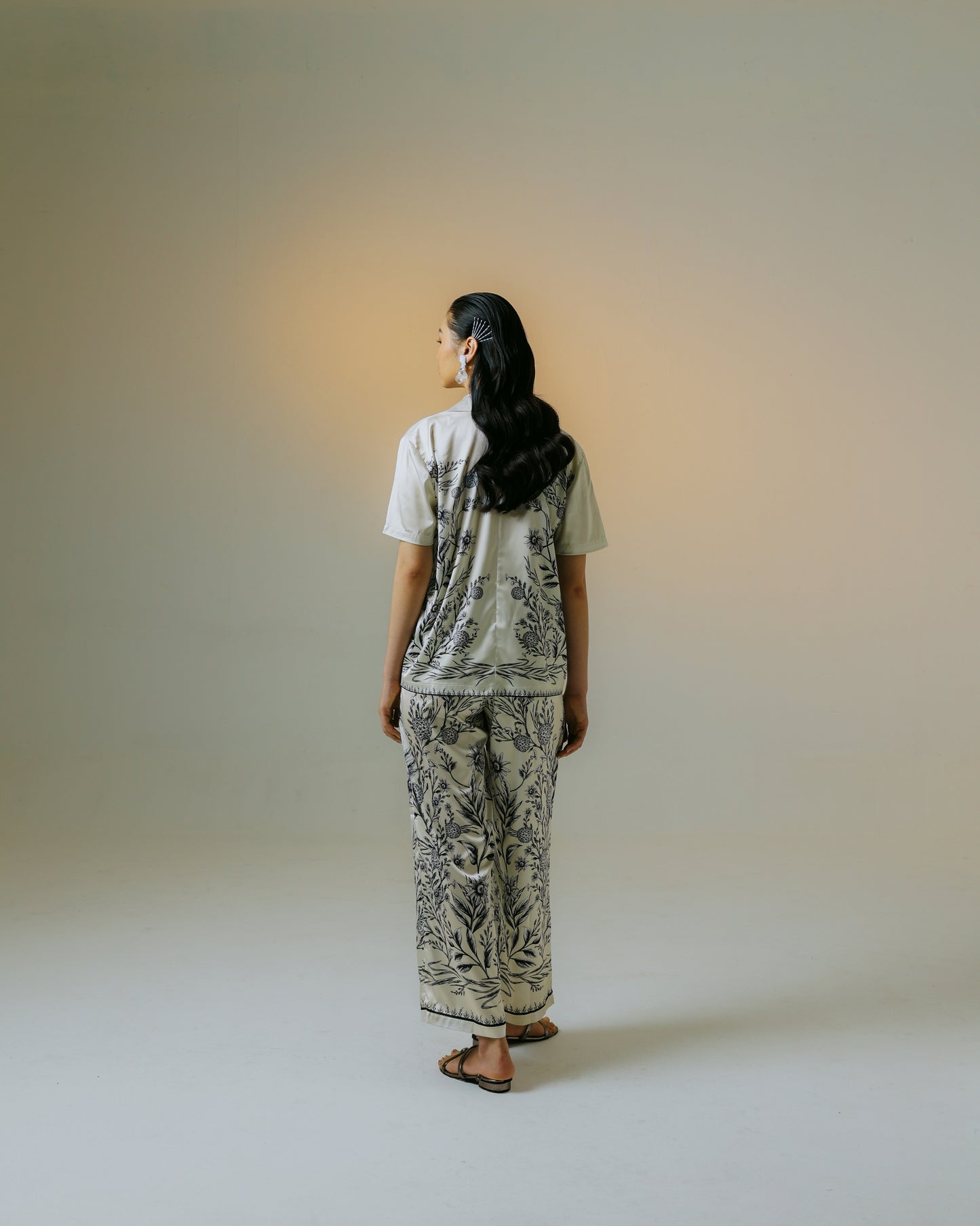 Chemise à manches courtes Dahlia blanc cassé