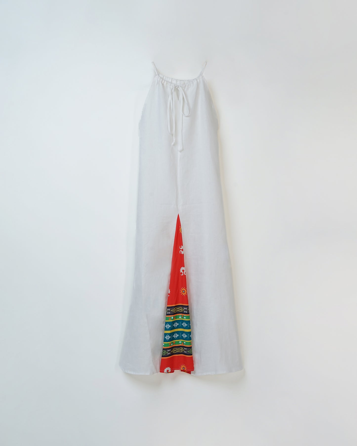 Red Back Maxi Dress Linen