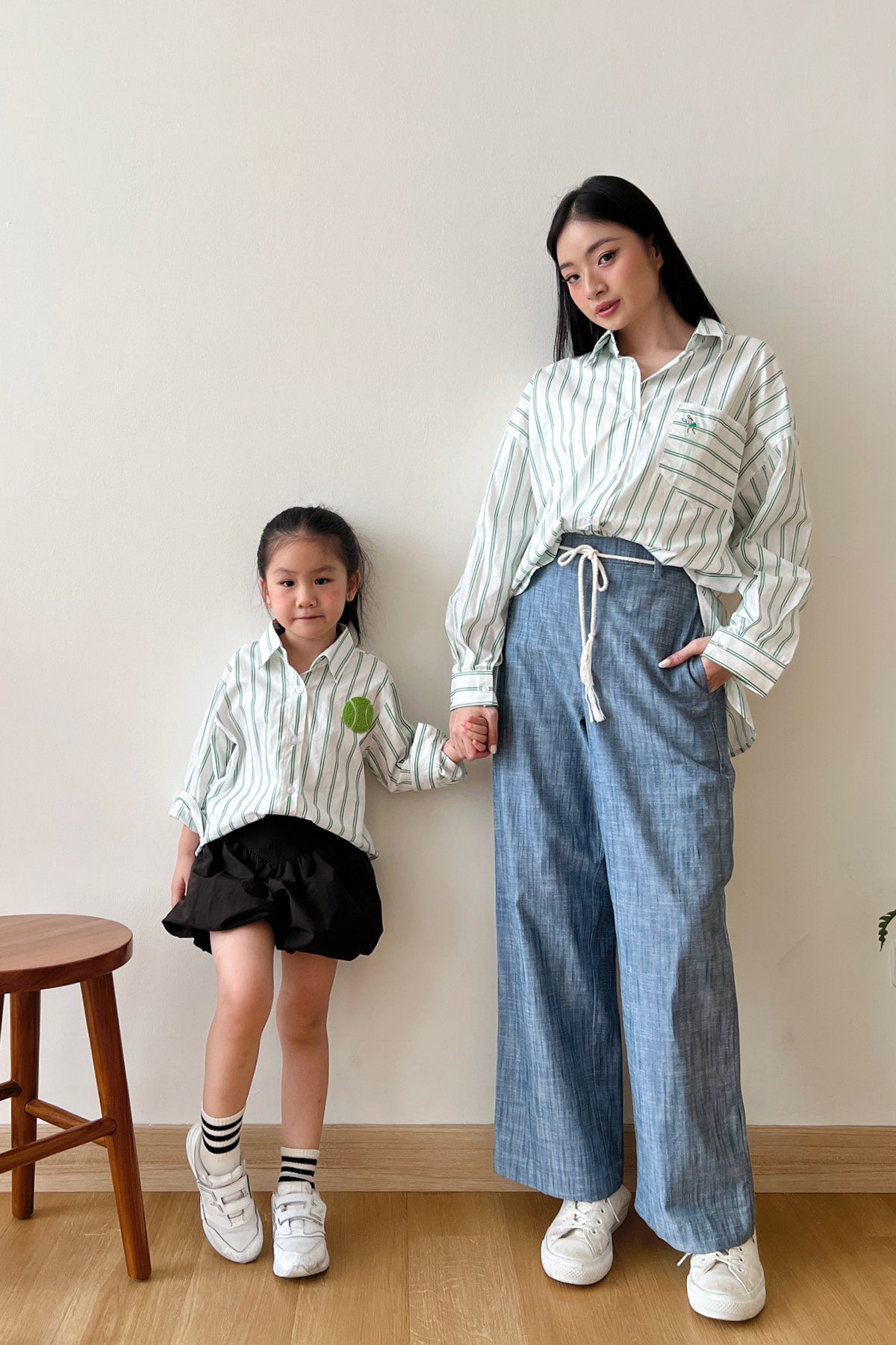 League Petite Shirt White Green