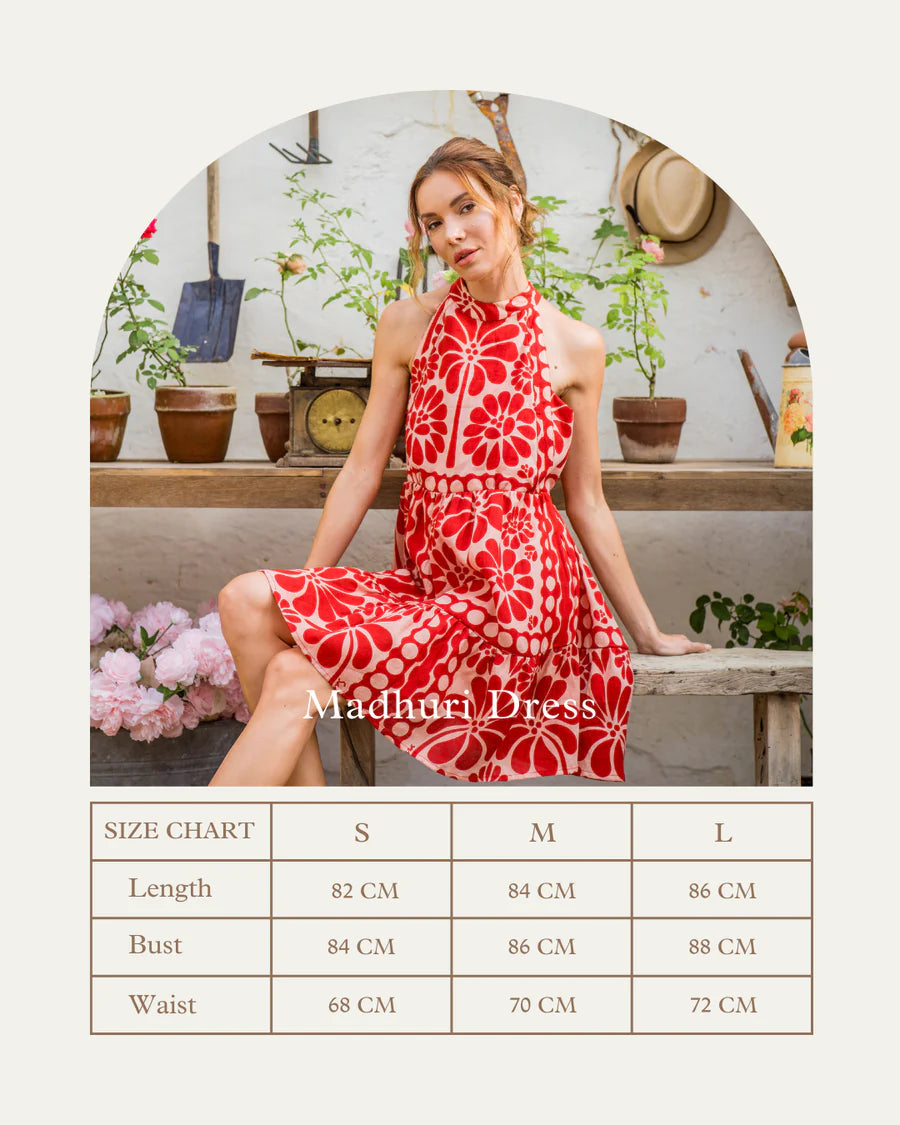 MADHURI DRESS - SAMARA RED FLOWER