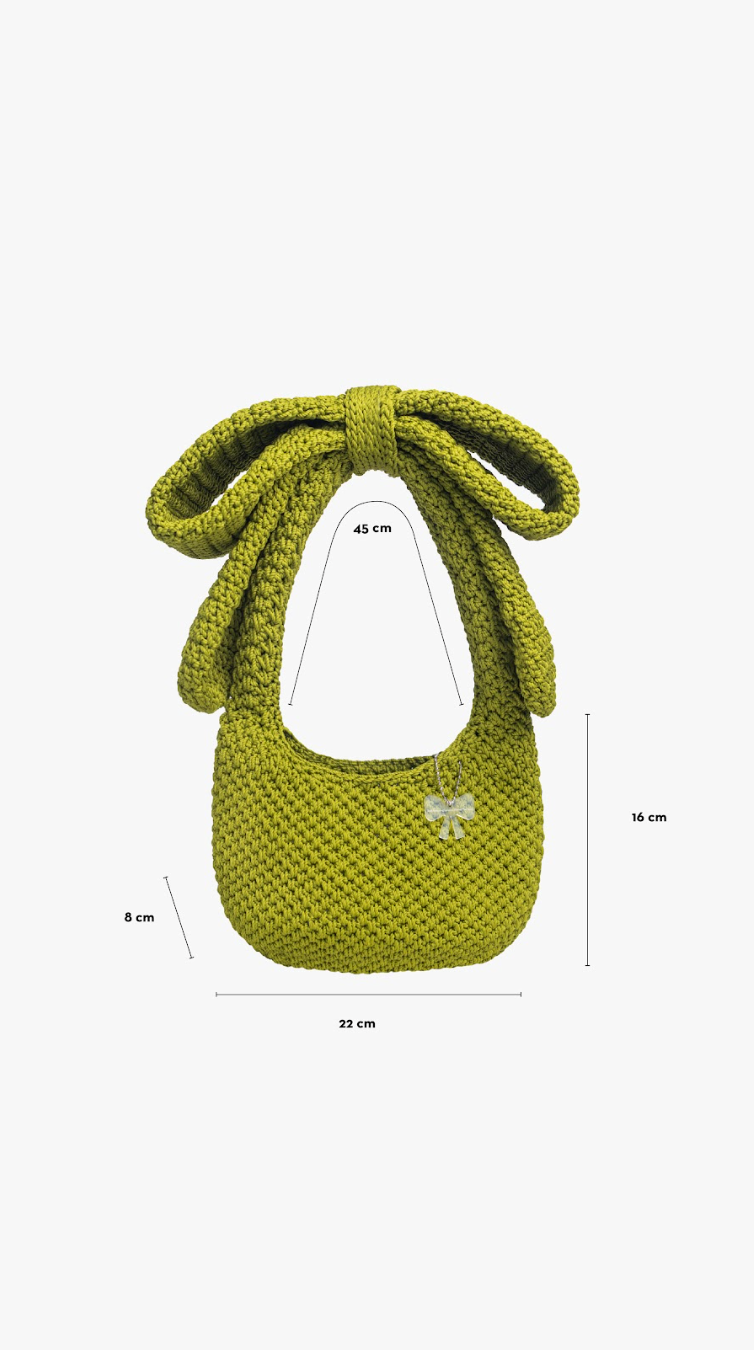 BOW TIE SHOULDER BAG OLIVE GREEN (PRE-ORDER)