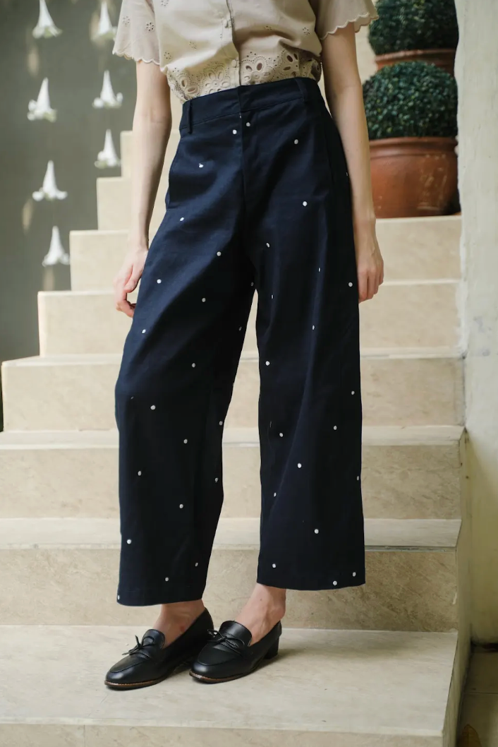 HAILEY BARREL DOTS PANTS
