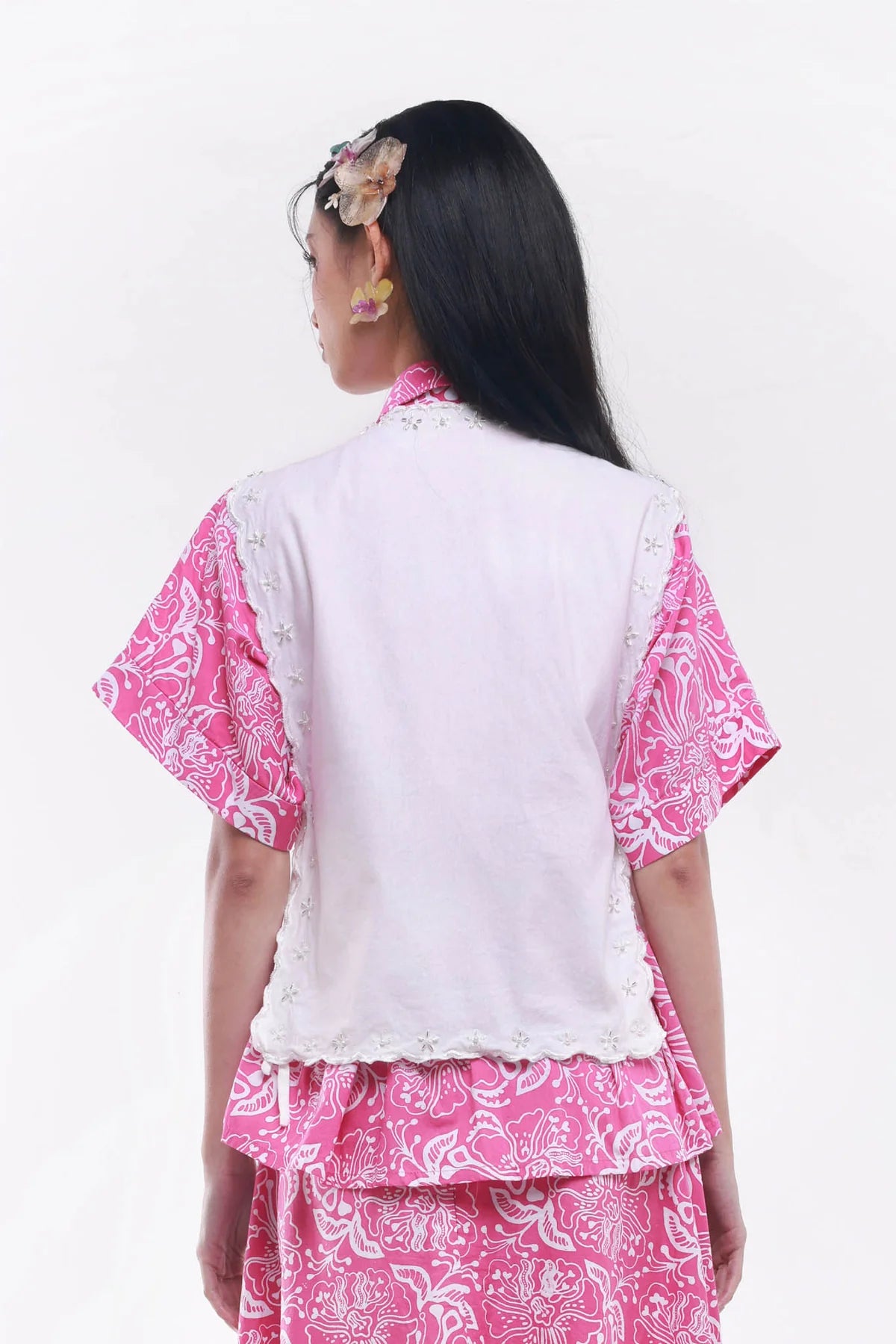 Haut en jean à fleurs Suedeson