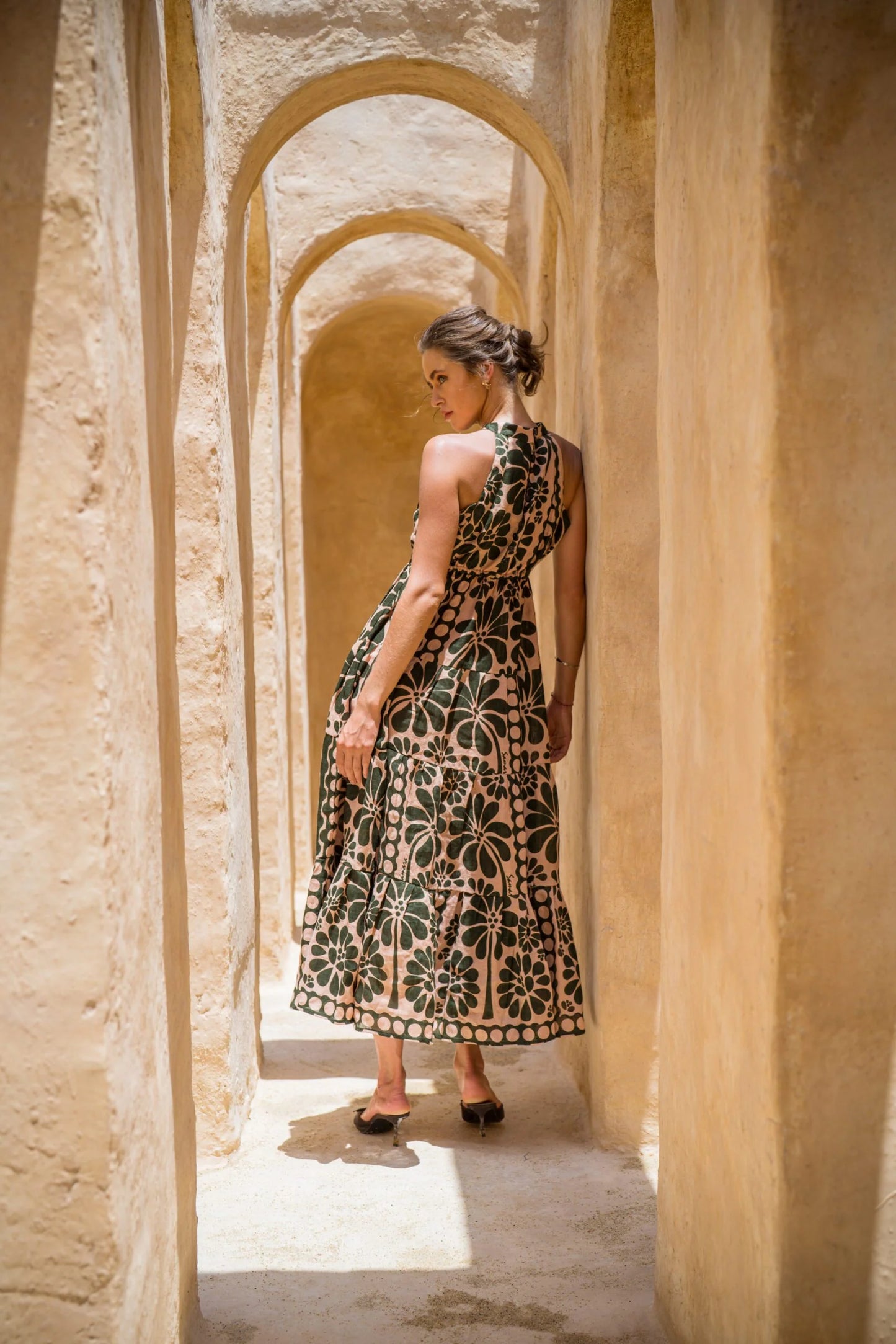 BARBARA DRESS - SAMARA GREEN FLOWER