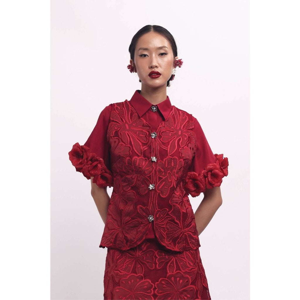 SUEDESON PETAL CASCADE TOP