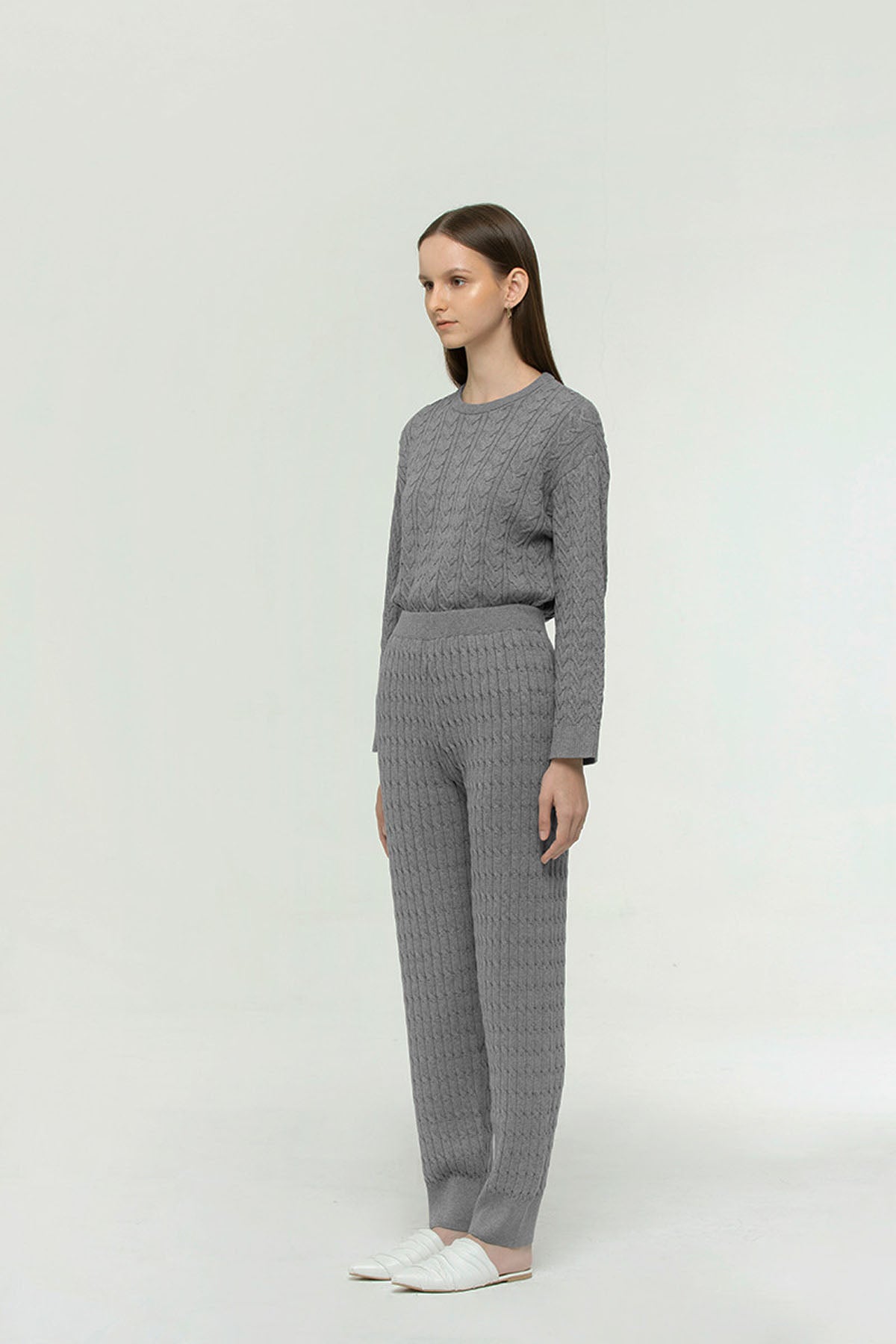 CABLE KNIT PANTS