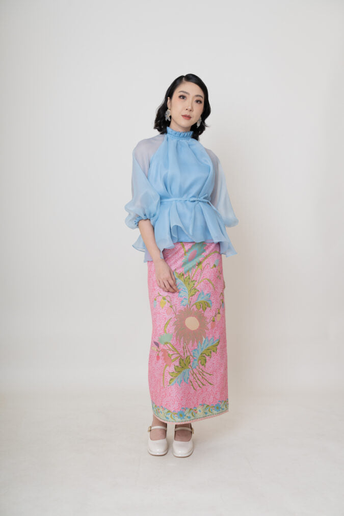 NATYA WRAP SKIRT GREEN PINK (PRE-ORDER)