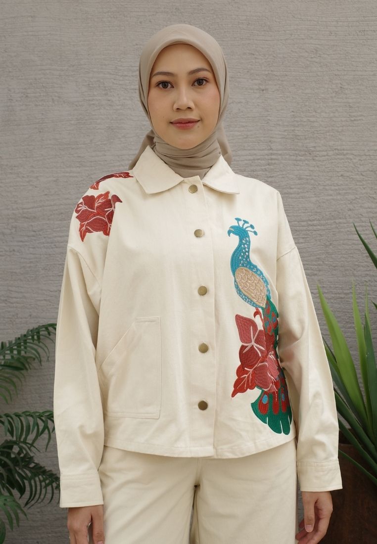 NONAETAL HARAJUKU PEAFOWL JACKET BROKEN WHITE