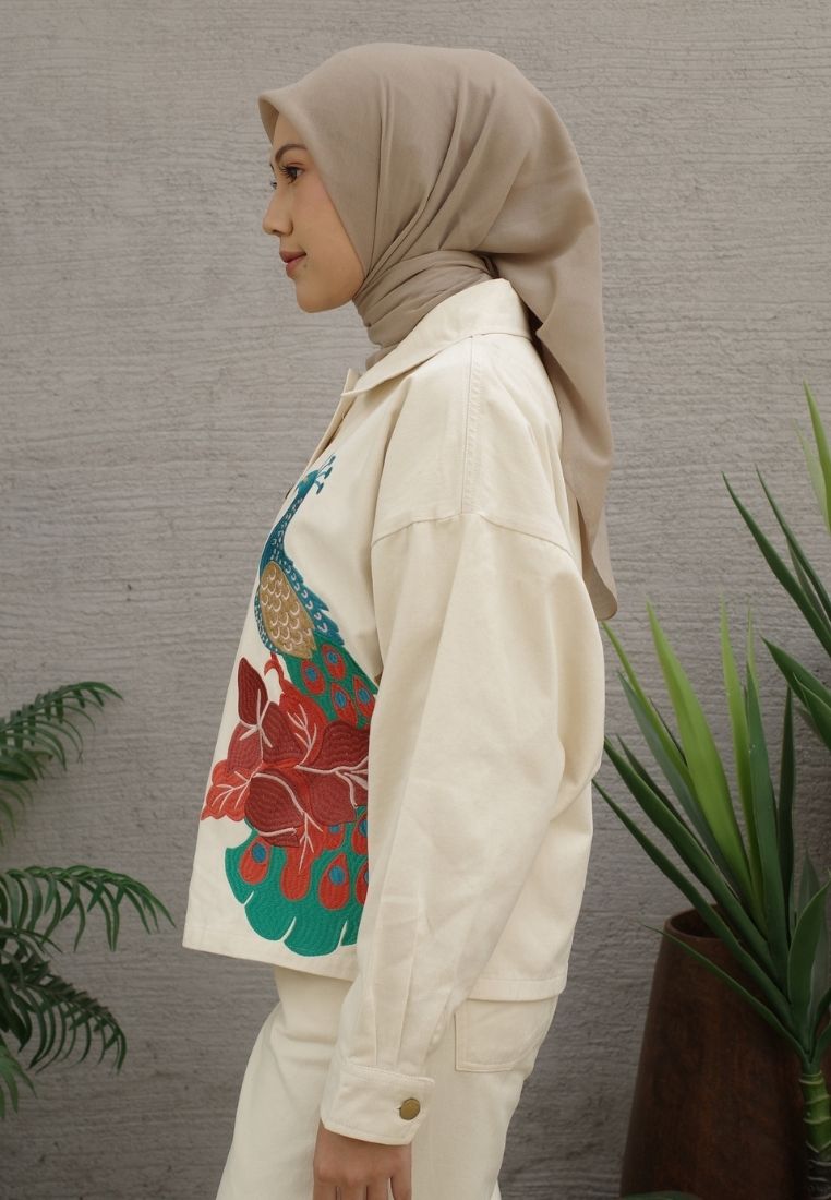 NONAETAL HARAJUKU PEAFOWL JACKET BROKEN WHITE