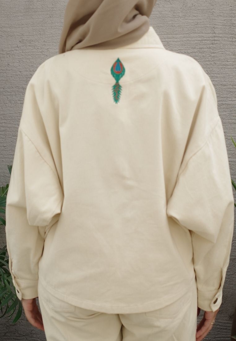 NONAETAL HARAJUKU PEAFOWL JACKET BROKEN WHITE