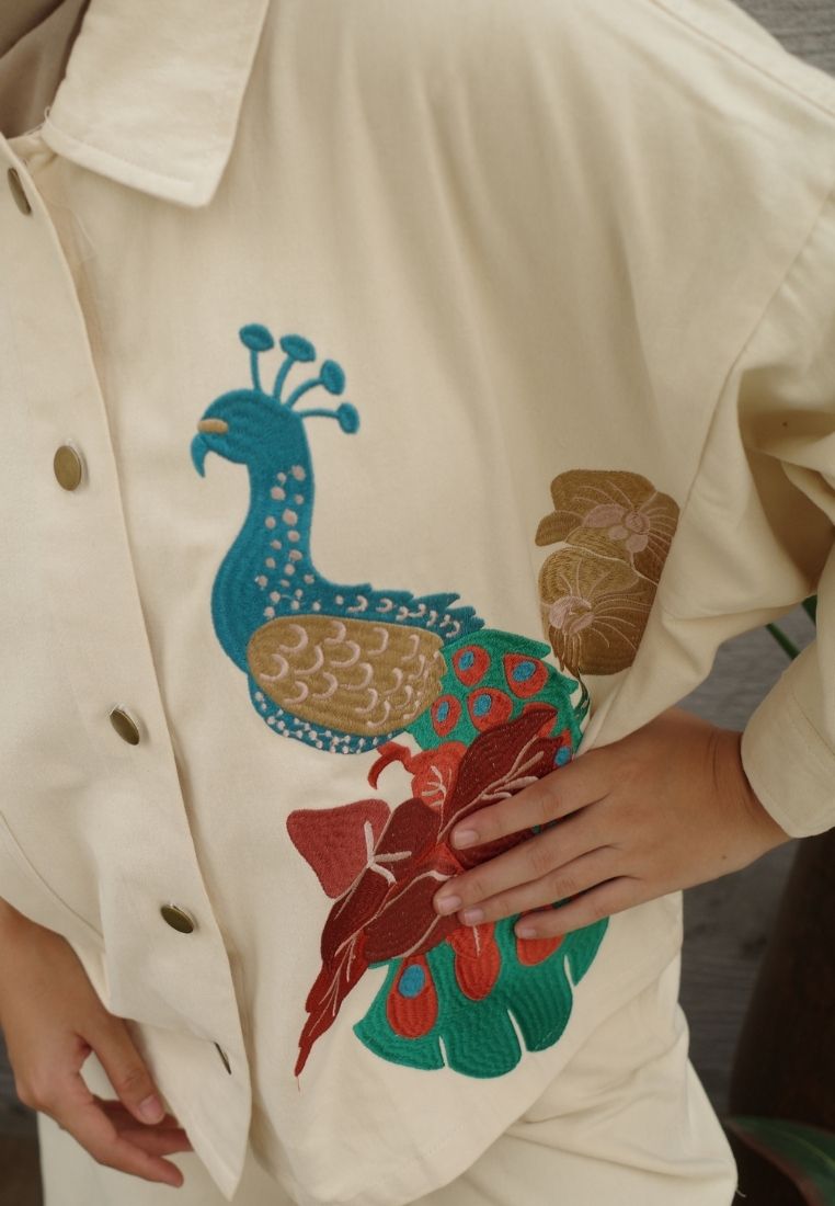 NONAETAL HARAJUKU PEAFOWL JACKET BROKEN WHITE