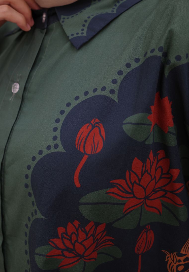 NONAETAL ANDROMEDA PEAFOWL SHIRT LONG SLEEVE GREEN