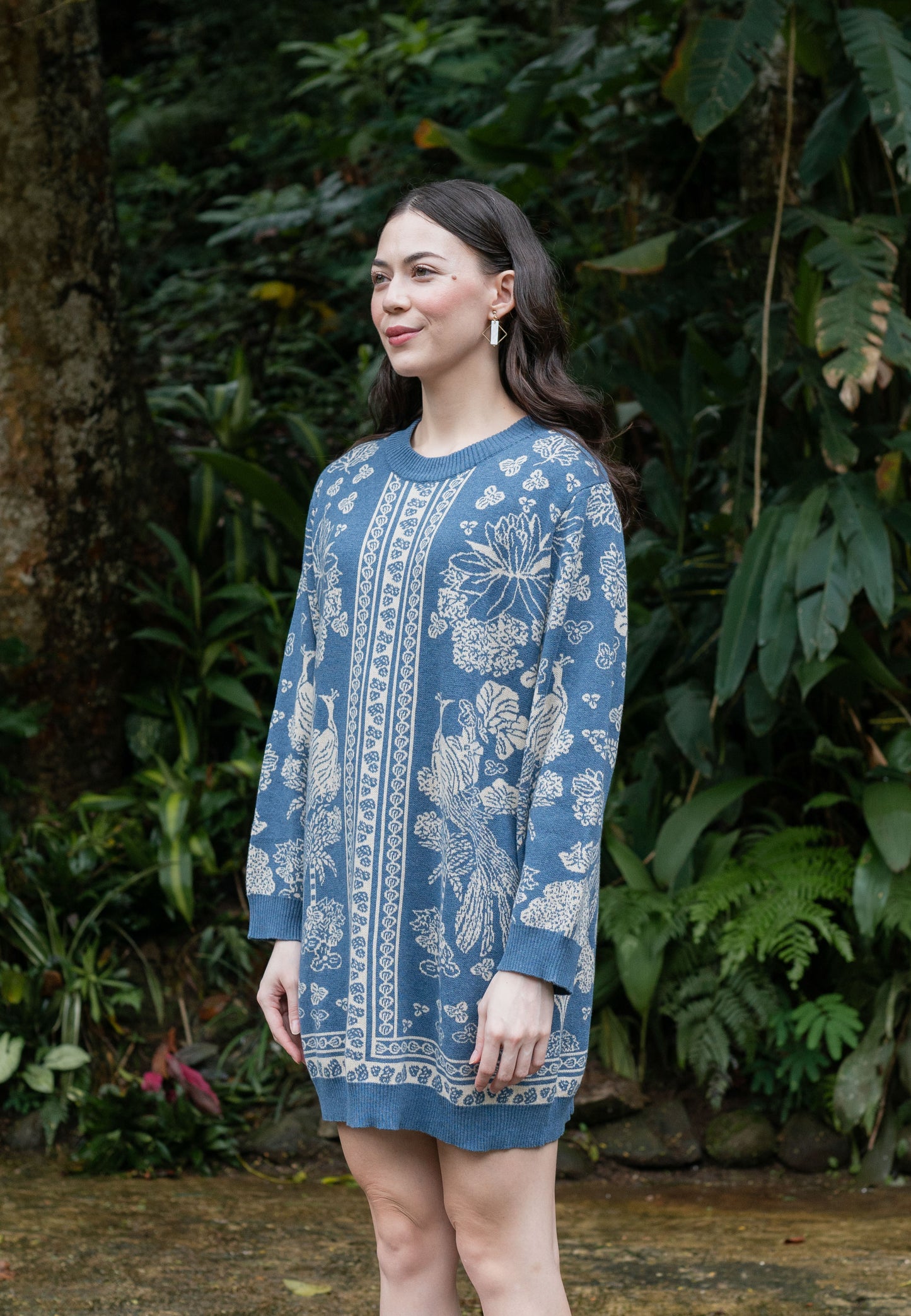 NONAETAL LISA HERITAGE KNIT TUNIC BLUE