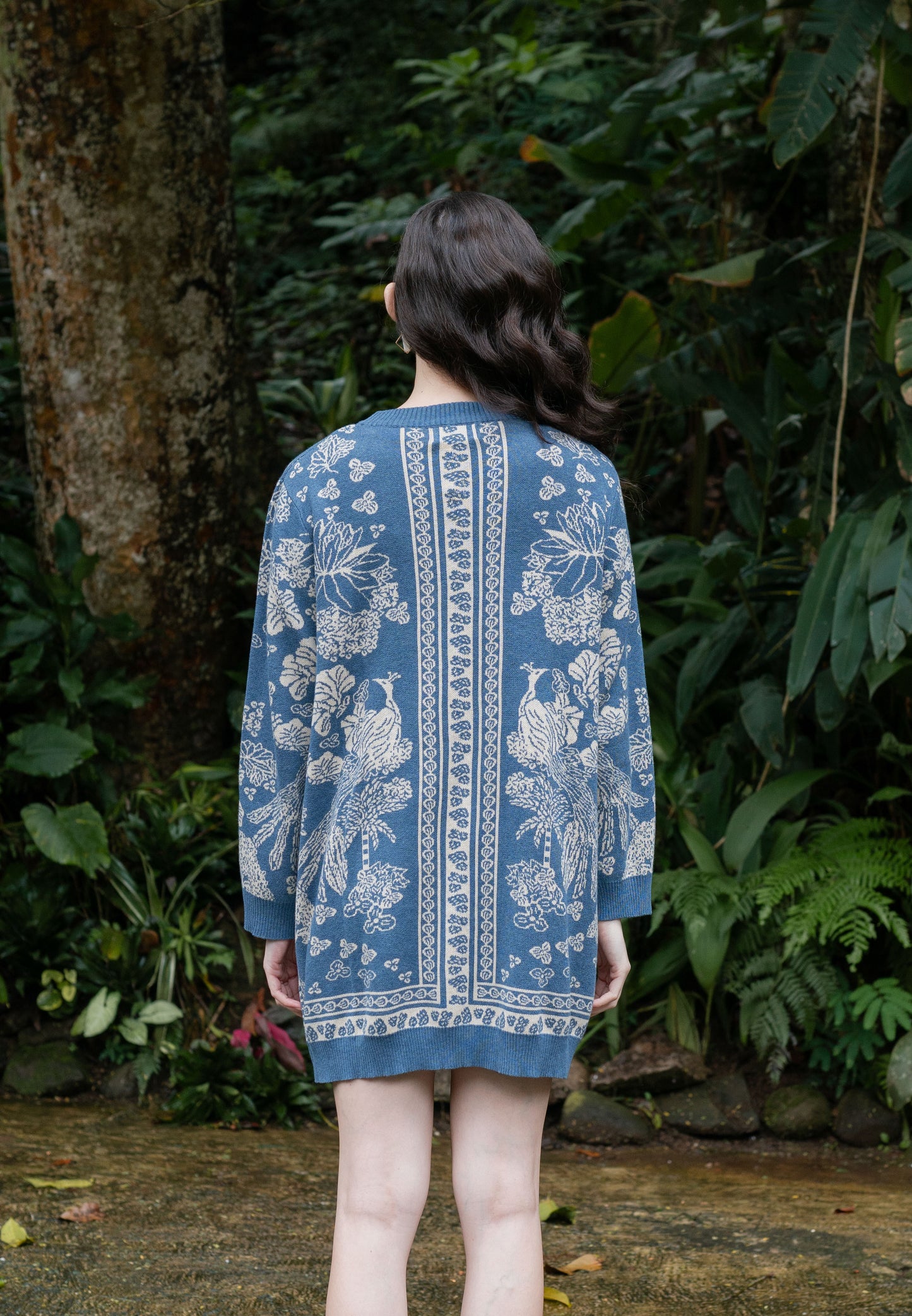 NONAETAL LISA HERITAGE KNIT TUNIC BLUE