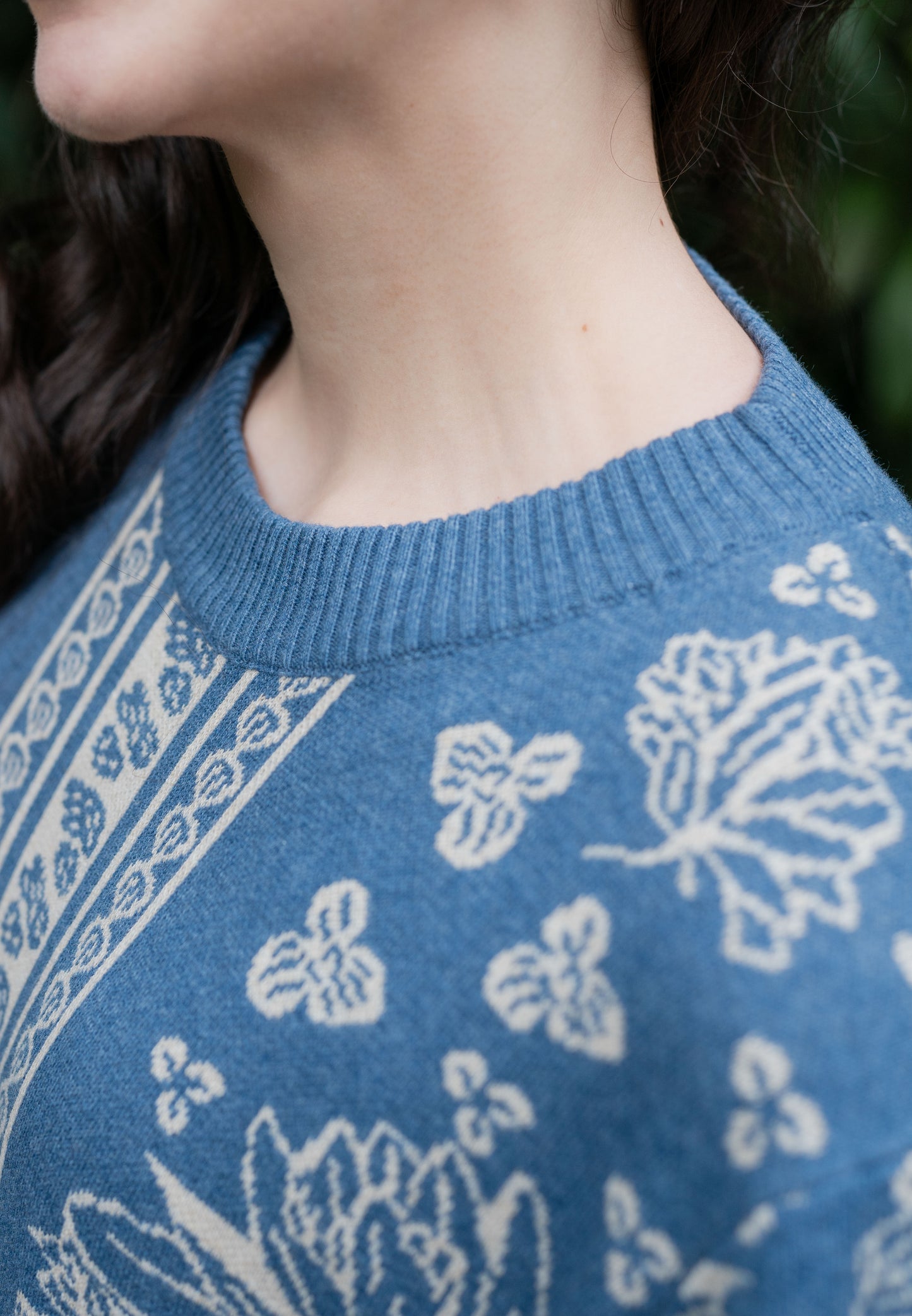 NONAETAL LISA HERITAGE KNIT TUNIC BLUE