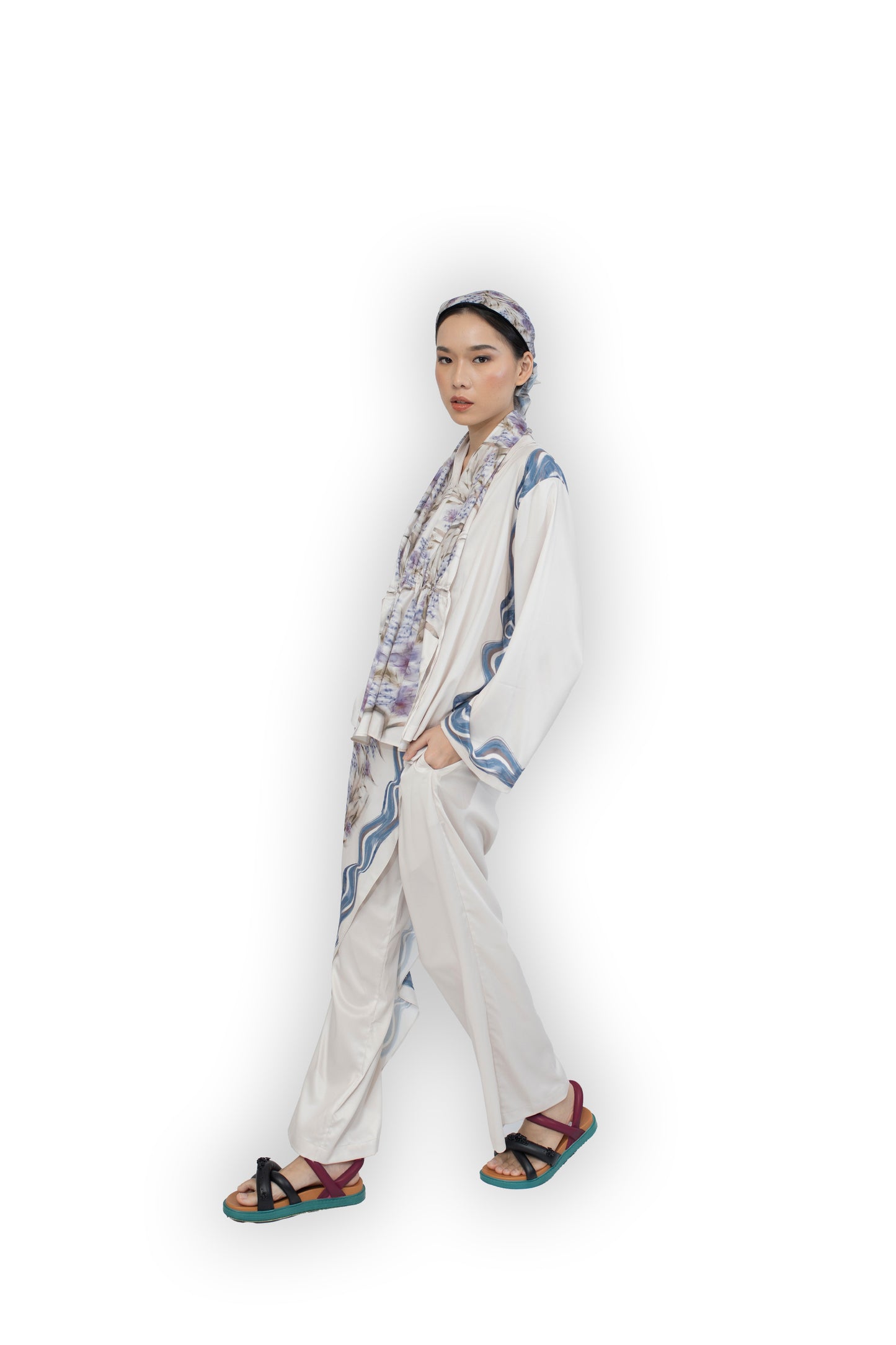 Haut foulard orchidée