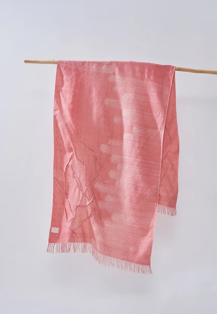 HANDWOVEN AUBURN PINK SCARF LARGE