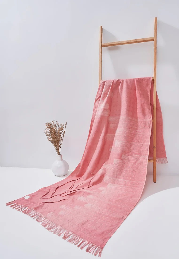 HANDWOVEN AUBURN PINK SCARF LARGE