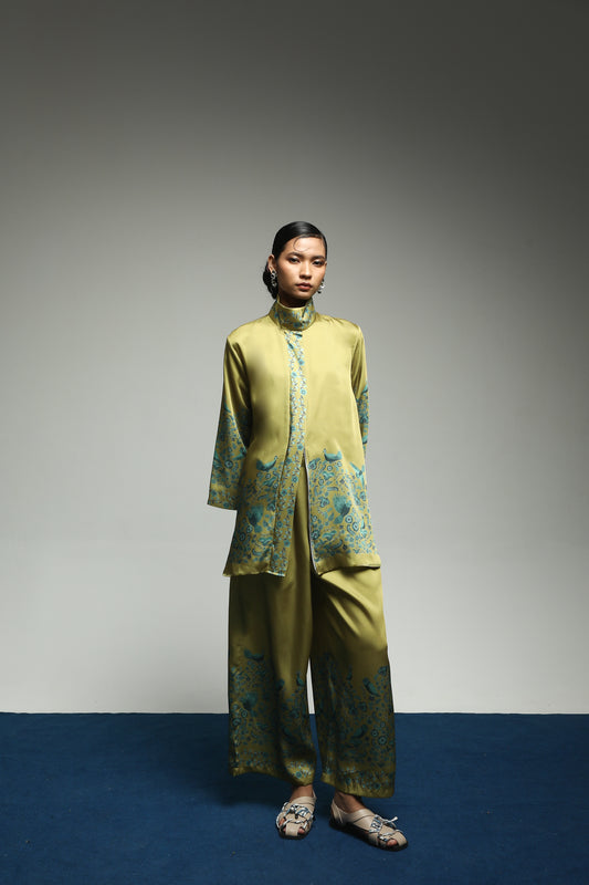 TROPIPELAGO - BIRDS REGULAR PANTS OLIVE (PRE-ORDER)