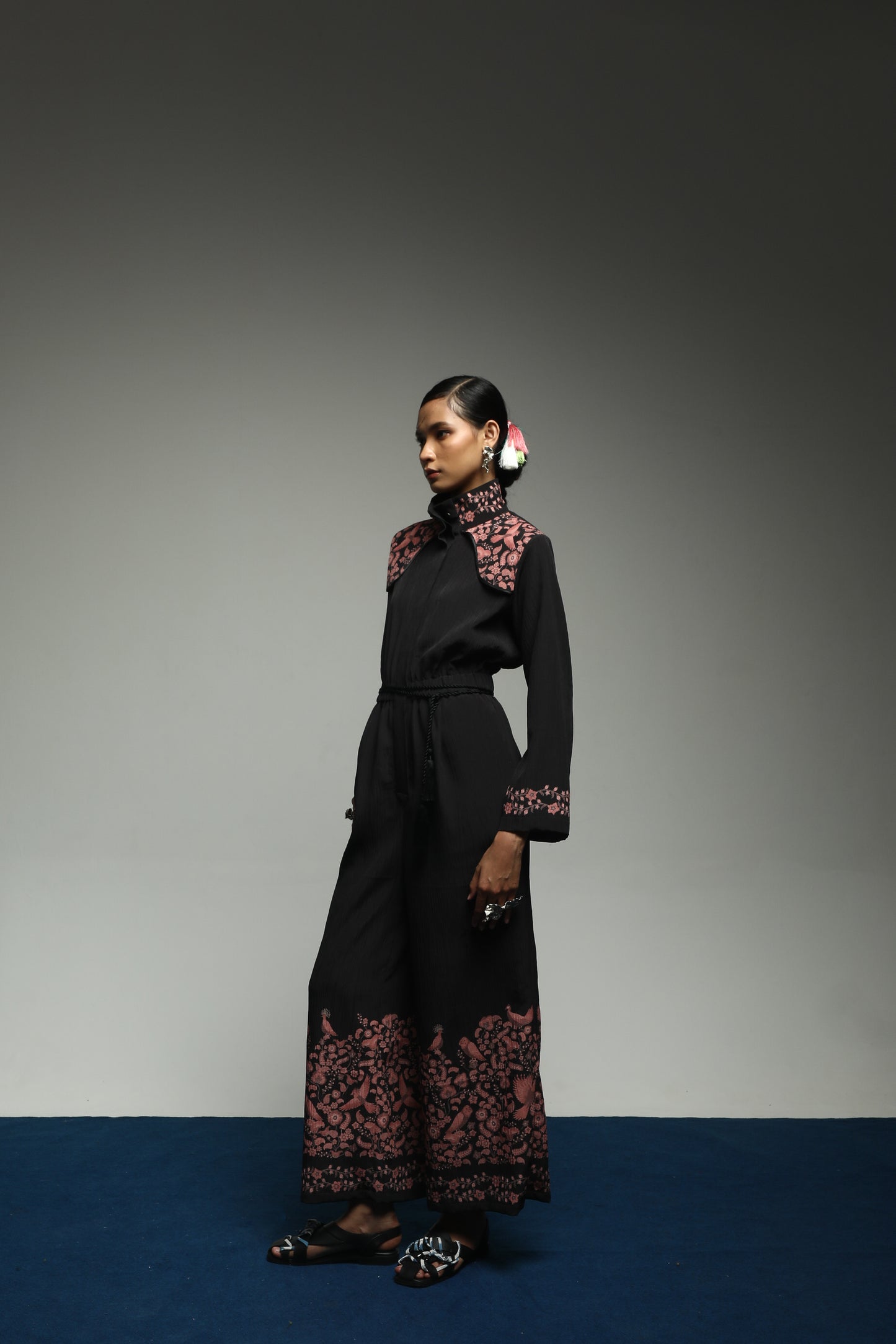 TROPIPELAGO - BIRDS JUMPSUIT BLACK