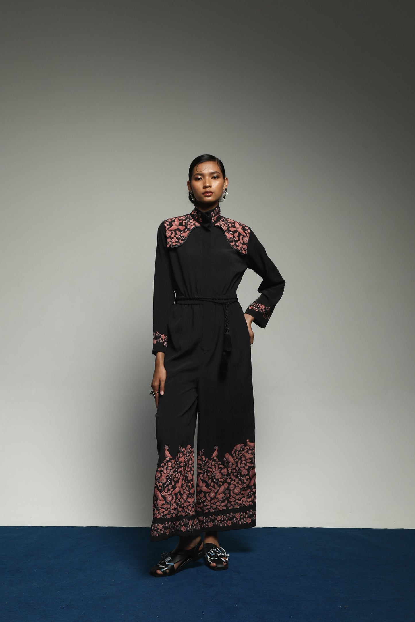 TROPIPELAGO - BIRDS JUMPSUIT BLACK