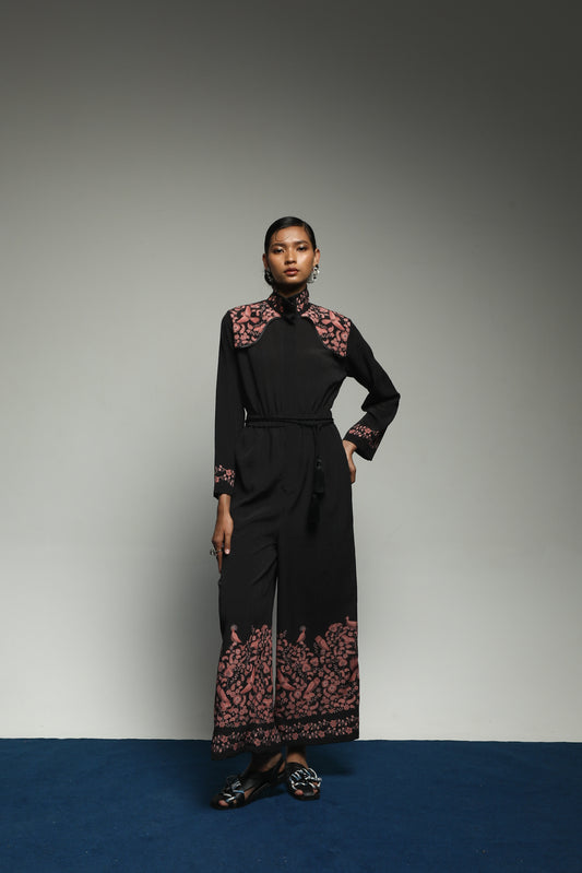 TROPIPELAGO - BIRDS JUMPSUIT BLACK