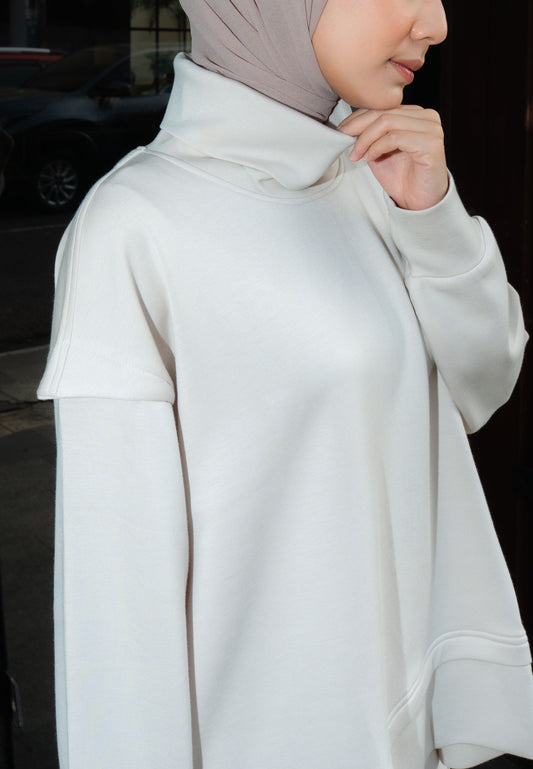 NONAETAL TIMBER FUNNEL HIP LENGHT TOP LONG SLEEVE CREAM