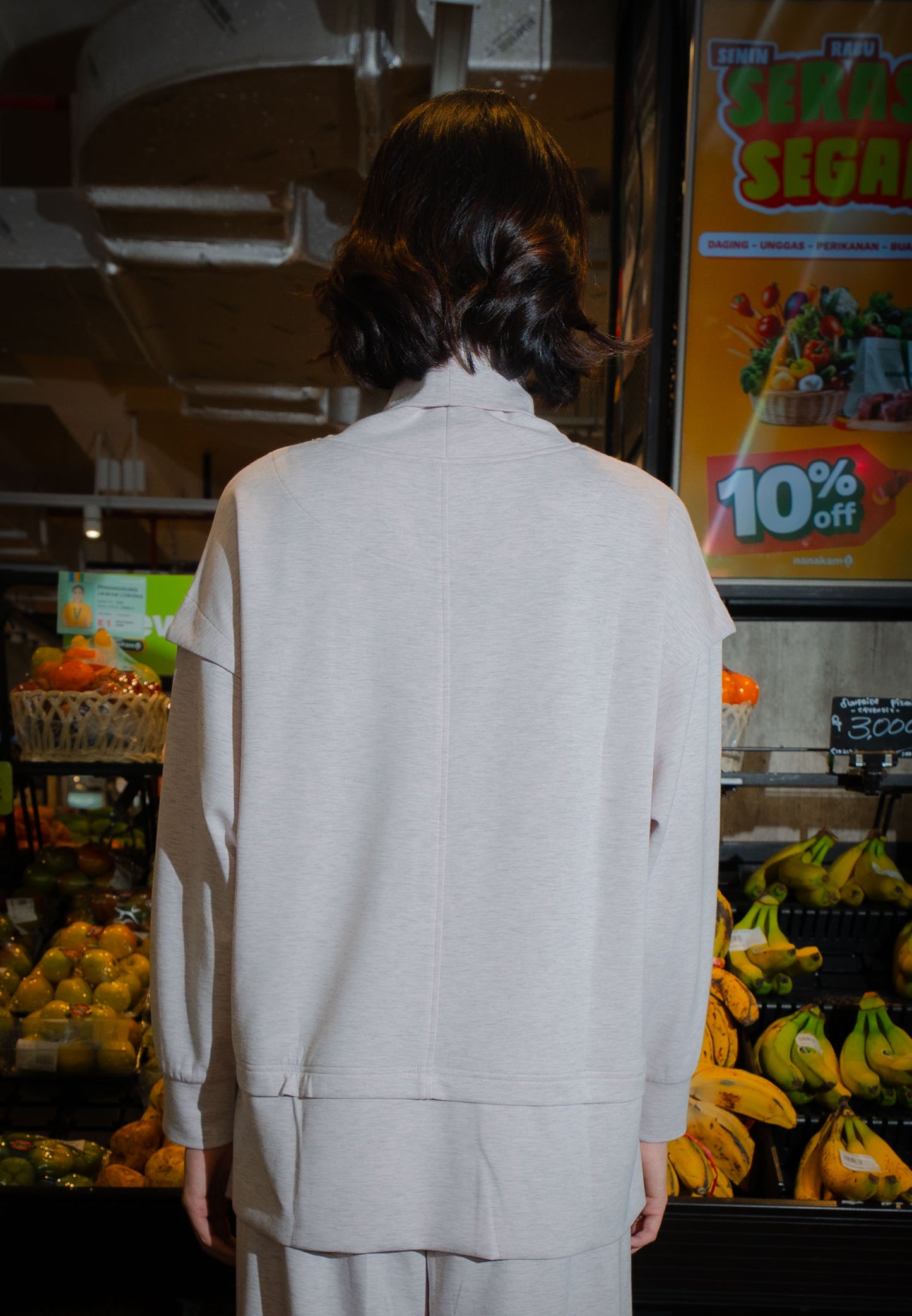 NONAETAL TIMBER FUNNEL HIP LENGHT TOP LONG SLEEVE MISTY ROSE