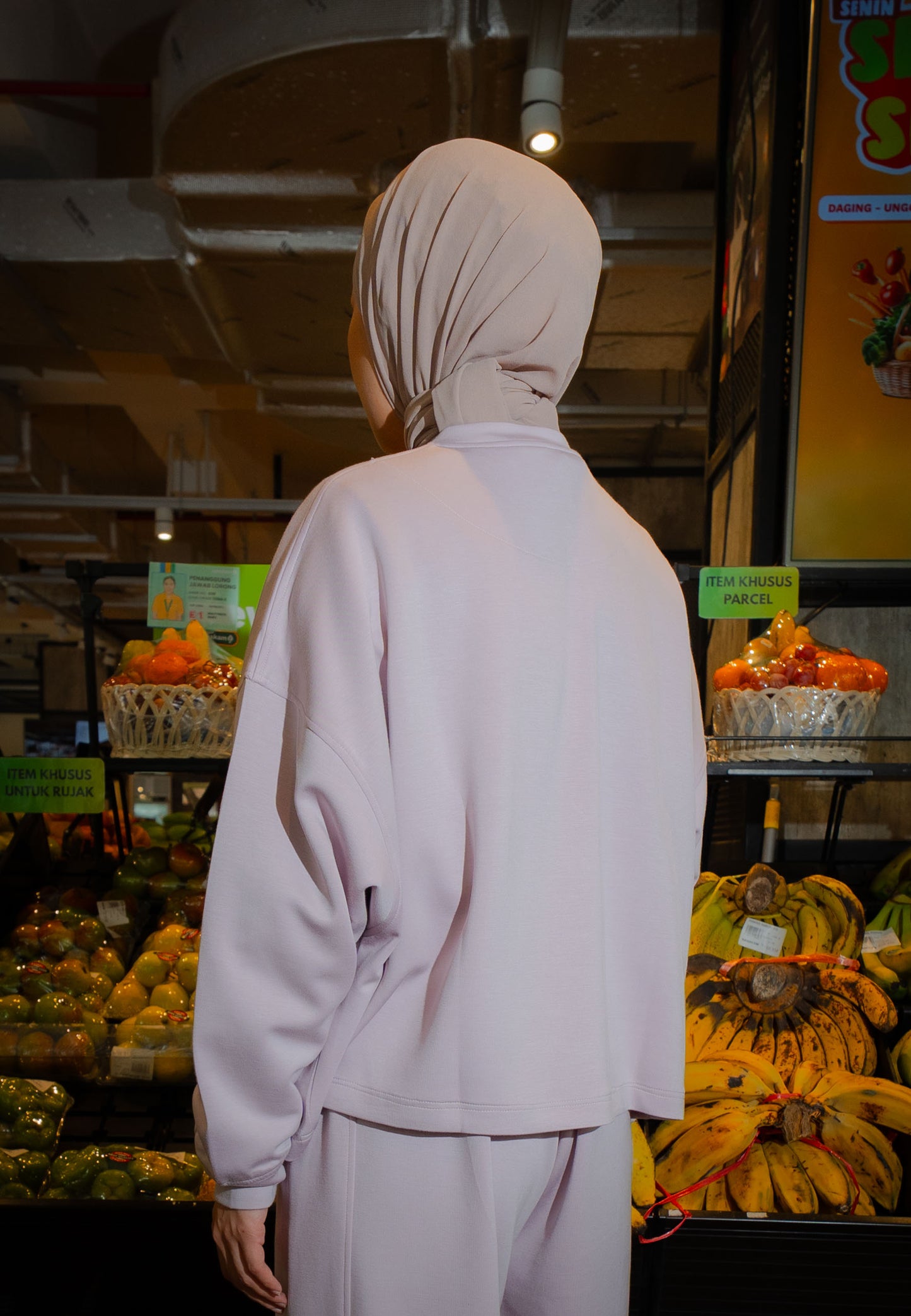 NONAETAL HAILEY LOTUS TOP LONG SLEEVE LIGHT LILAC