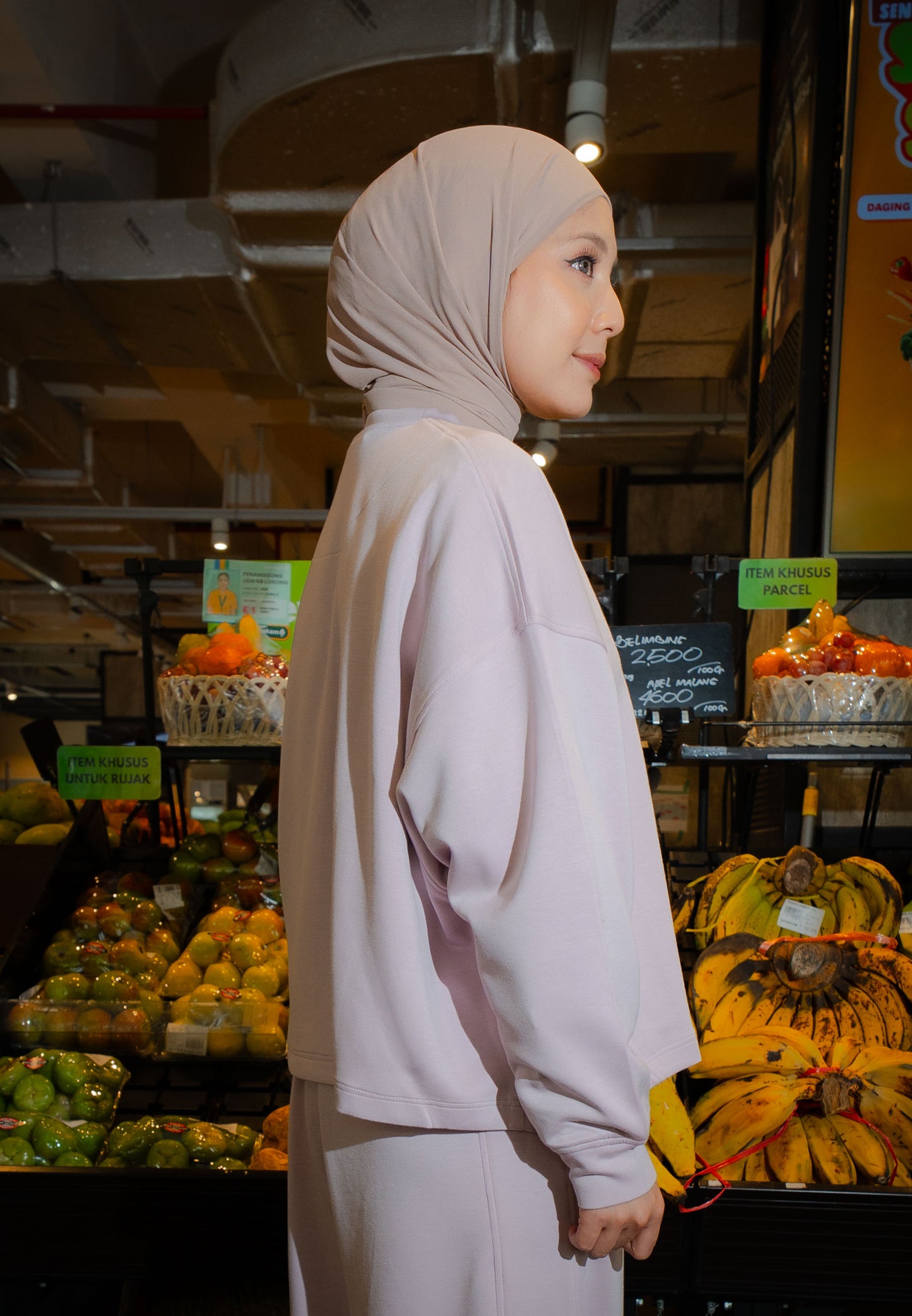 NONAETAL HAILEY LOTUS TOP LONG SLEEVE LIGHT LILAC