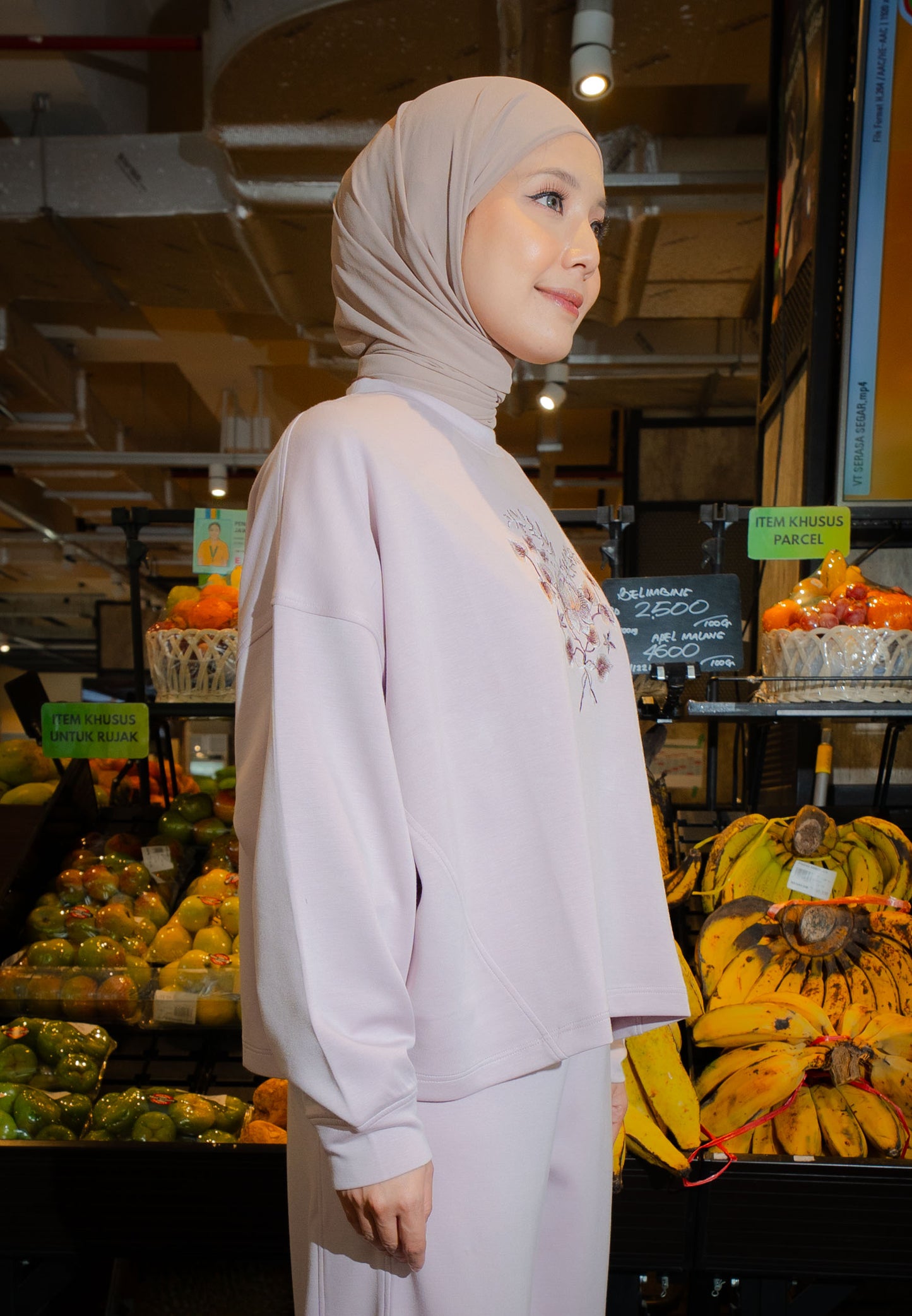 NONAETAL HAILEY LOTUS TOP LONG SLEEVE LIGHT LILAC