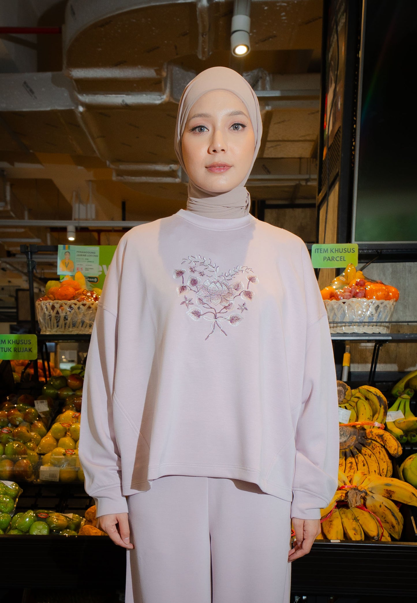 NONAETAL HAILEY LOTUS TOP LONG SLEEVE LIGHT LILAC