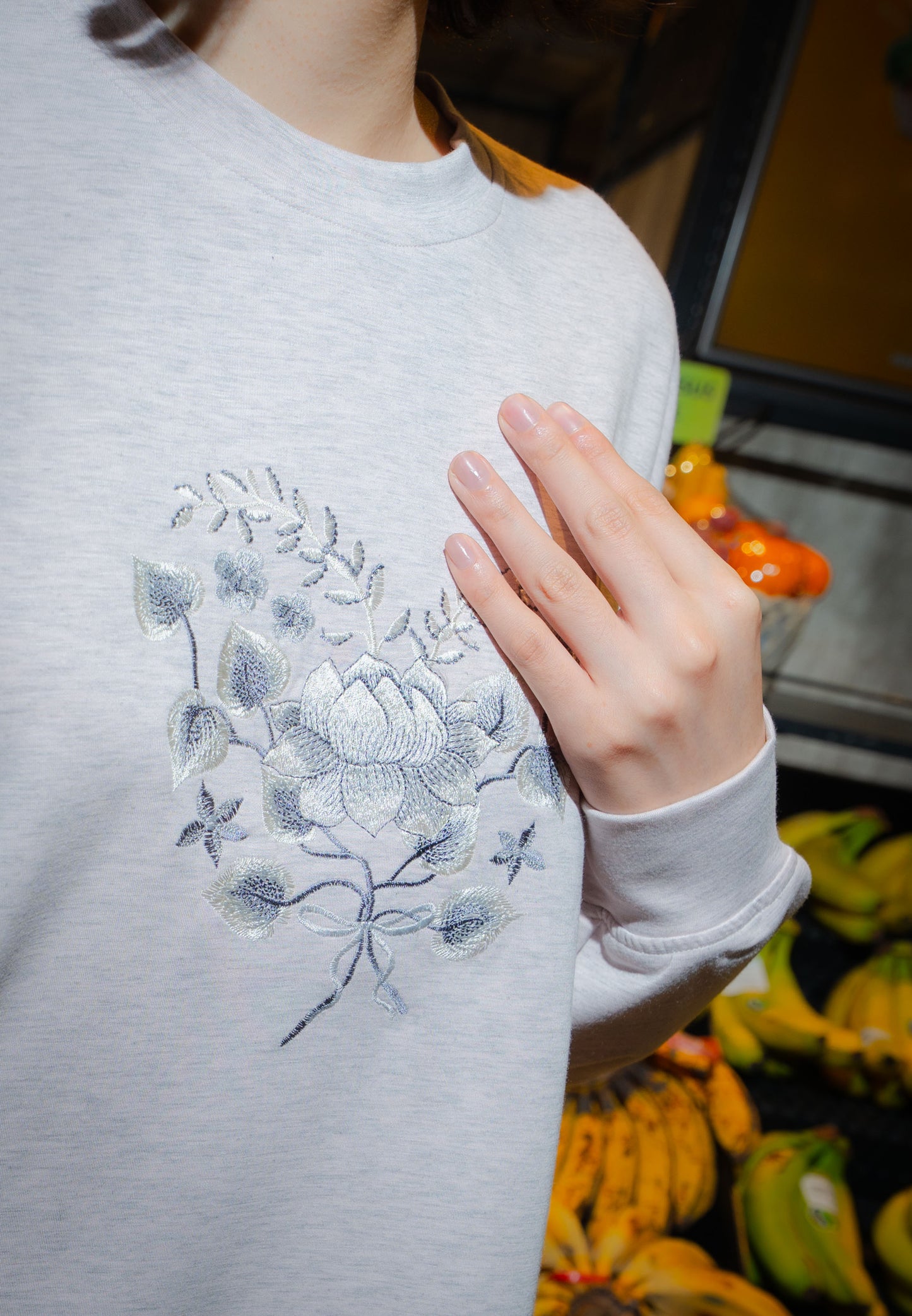 NONAETAL HAILEY LOTUS TOP LONG SLEEVE MISTY ROSE