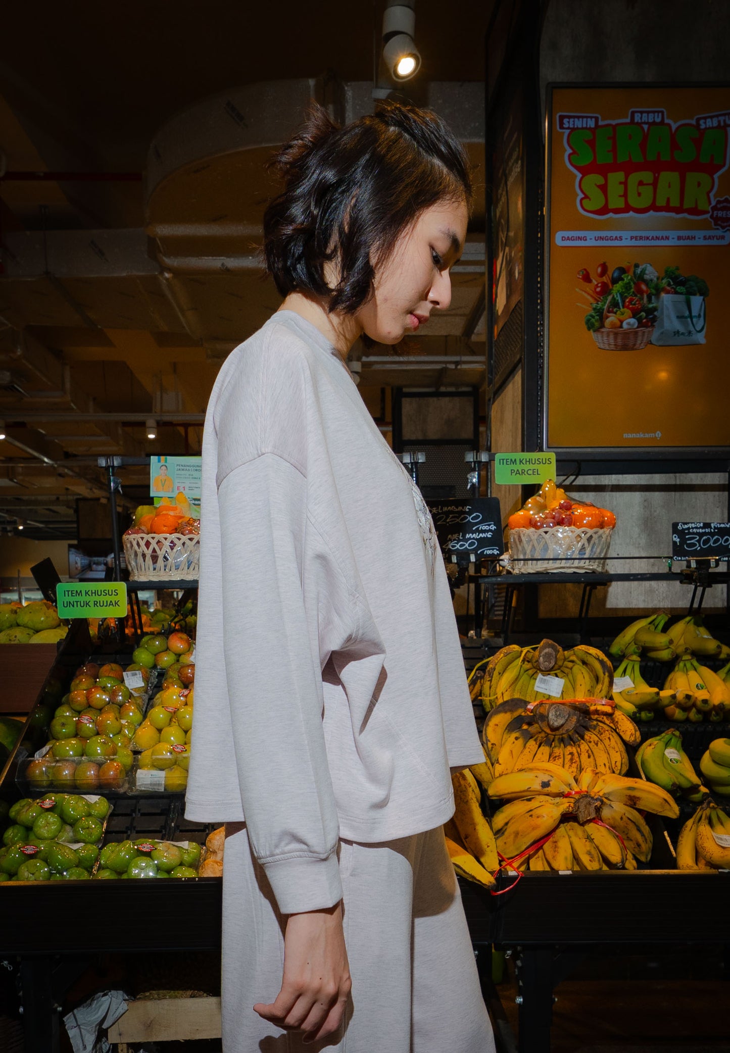 NONAETAL HAILEY LOTUS TOP LONG SLEEVE MISTY ROSE