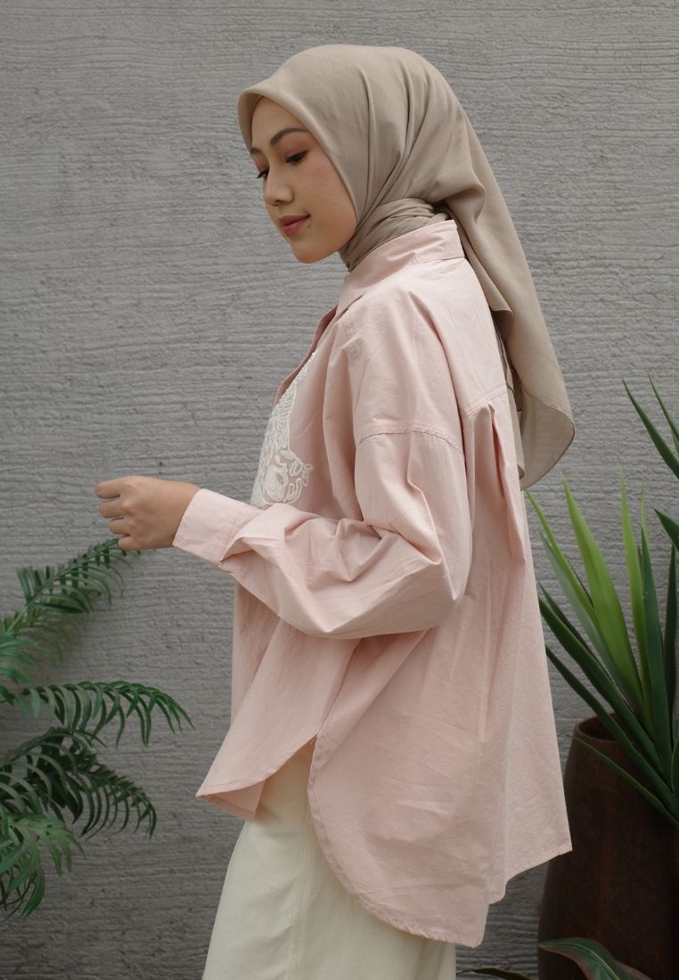 NONAETAL CYRUS ARWANA SHIRT LONG SLEEVE SOFT PINK