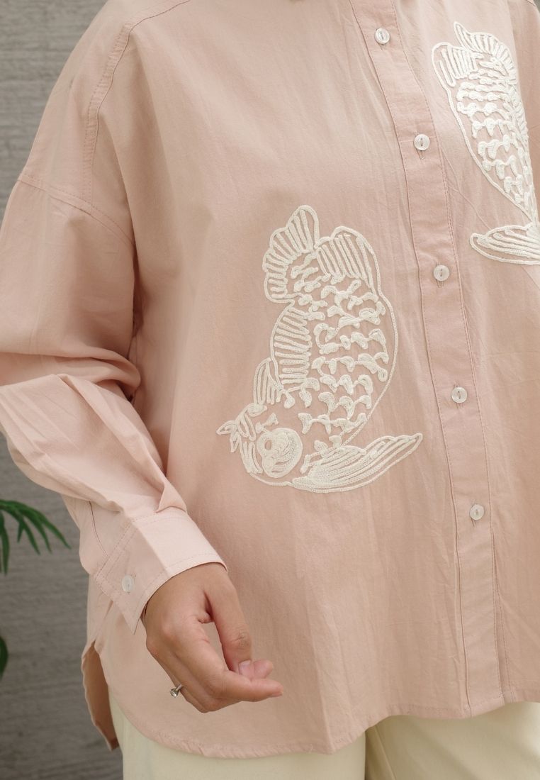 NONAETAL CYRUS ARWANA SHIRT LONG SLEEVE SOFT PINK