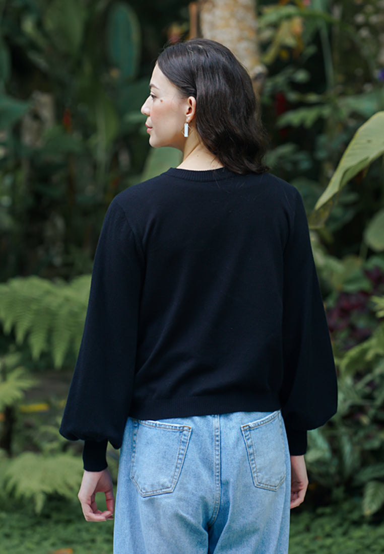 NONAETAL NARITA KNIT LONG SLEEVE BLACK