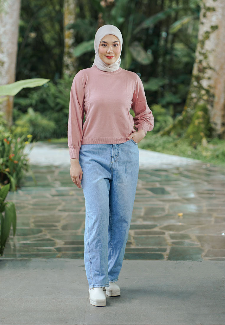 NONAETAL NARITA KNIT LONG SLEEVE PINK