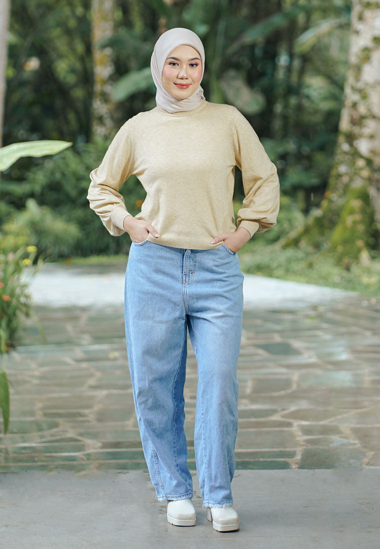 NONAETAL NARITA KNIT LONG SLEEVE BEIGE