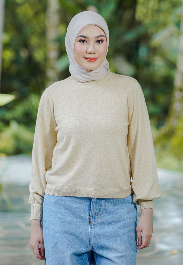 NONAETAL NARITA KNIT LONG SLEEVE BEIGE