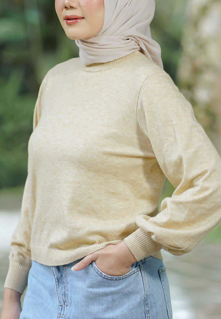 NONAETAL NARITA KNIT LONG SLEEVE BEIGE