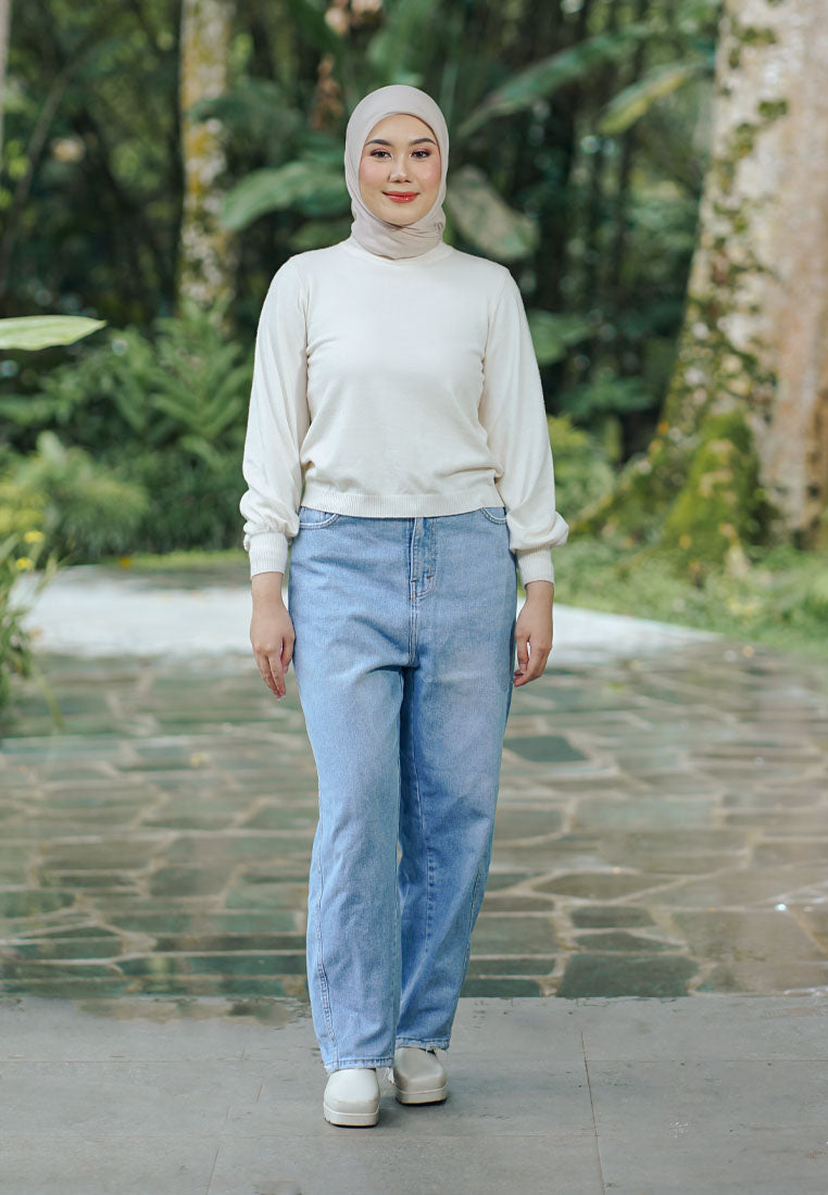 NONAETAL NARITA KNIT LONG SLEEVE WHITE