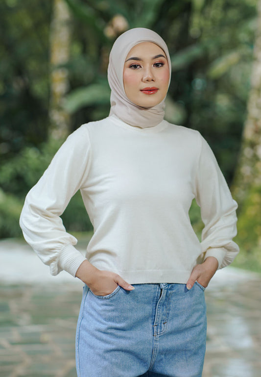 NONAETAL NARITA KNIT LONG SLEEVE WHITE