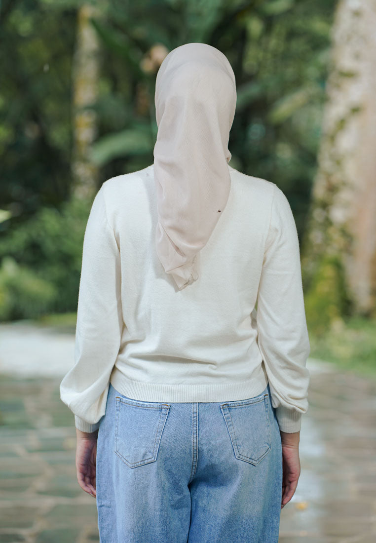 NONAETAL NARITA KNIT LONG SLEEVE WHITE