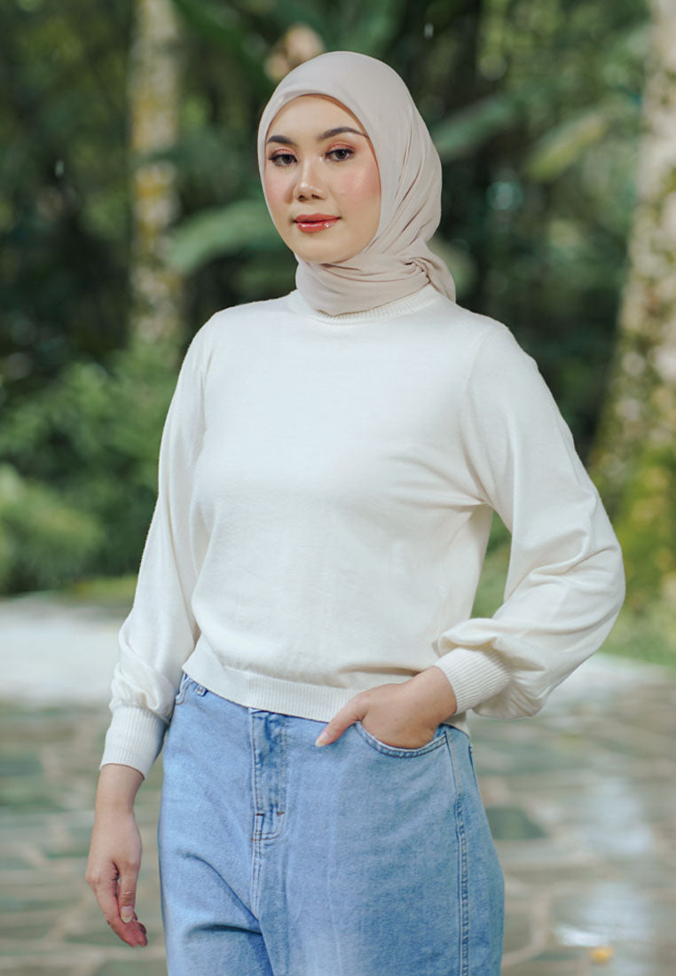 NONAETAL NARITA KNIT LONG SLEEVE WHITE