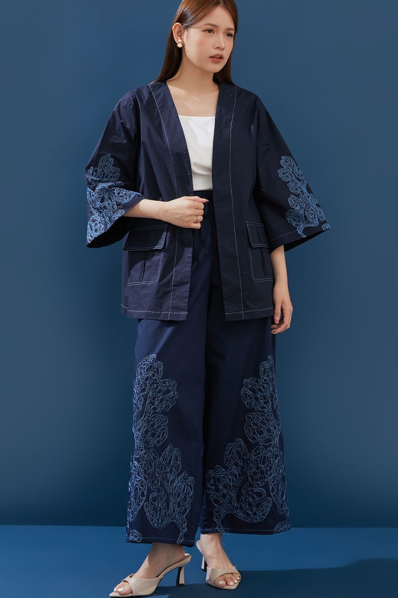 Coral Pants Embroidery